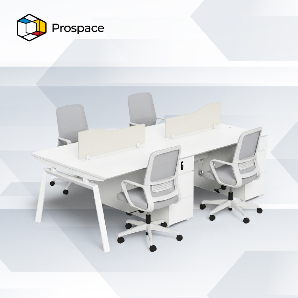 PROSPACE Paket Meja Kerja ZYZ004 dan Kursi Kerja BGY005 Workstation Office Chair Set Funitur Kantor 