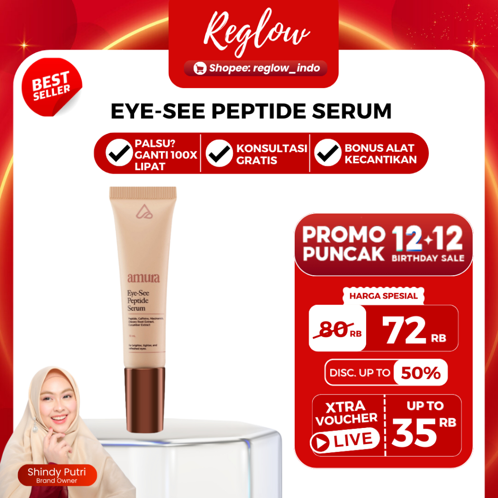 Amura Brightening Eye Serum Menyamarkan Kerutan dan Mencerahkan Kulit Area Mata