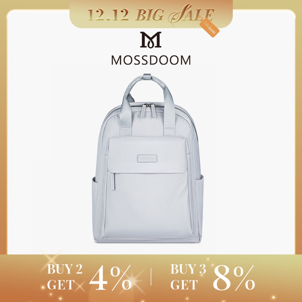 MOSSDOOM Tas Ransel Wanita Herve Backpack Tas Laptop Tahan Air Tas Sekolah Wanita Tas Ransel Praktis