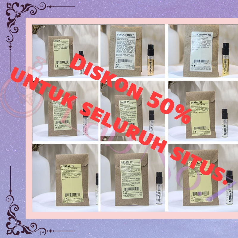 [BELI 1 DAPAT 1]2ML Koleksi Parfum Le Labo Parfum Sample Wewangian Parfum Botol KecilPerjalanan Parf