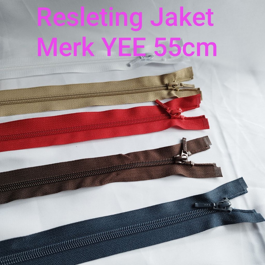 Resleting Jaket Merk YEE Panjang 55cm Kuat Kepala Besi Kuat Tahan Lama Harga Satuan