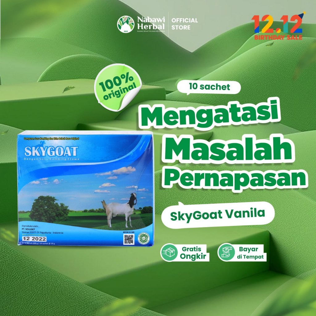 SKYGOAT - Susu Kambing Etawa Bubuk SKY GOAT Original Vanilla 1 Box Isi 10 Sachet
