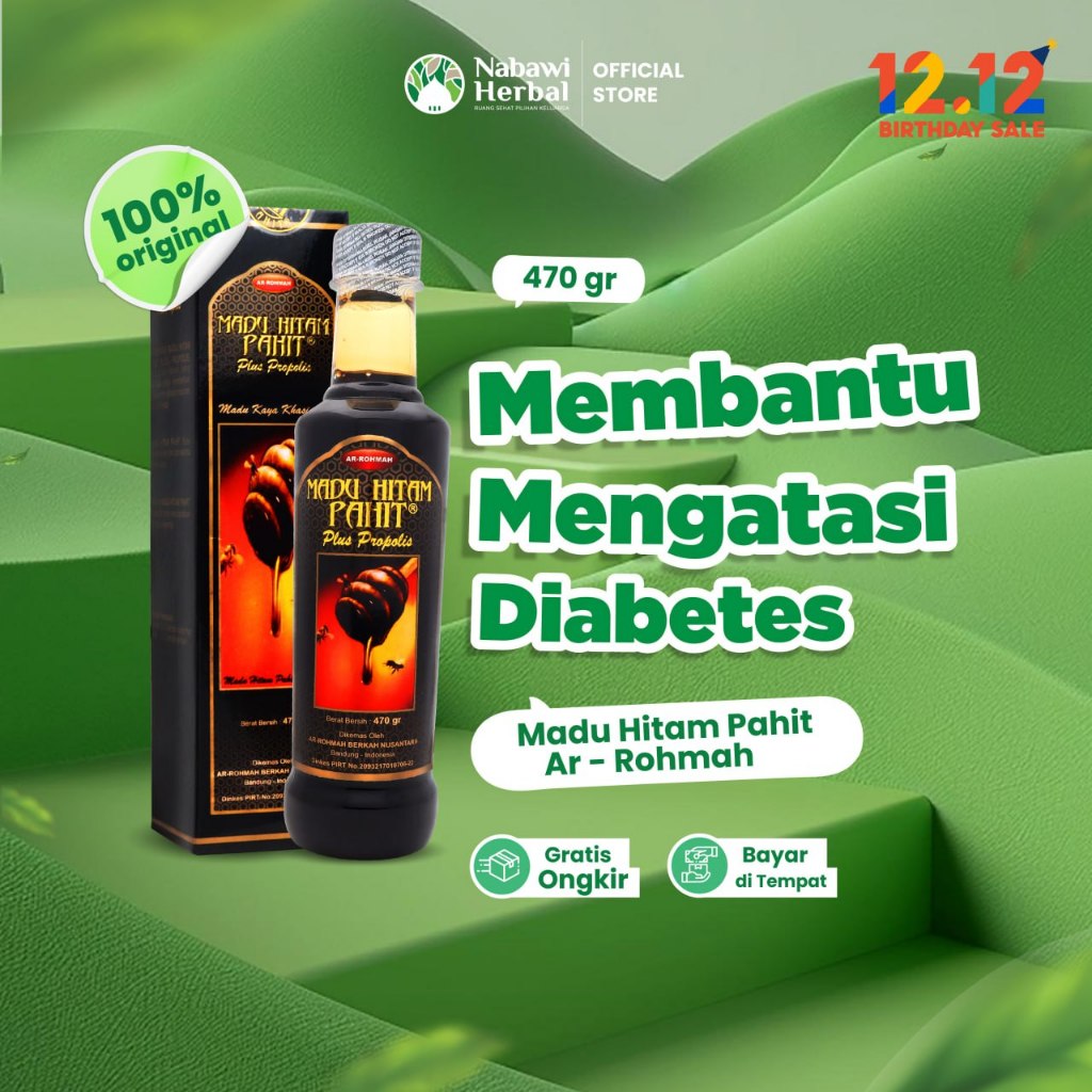 AR-ROHMAH - Madu Hitam Pahit Insulin Ar rohmah 470gr