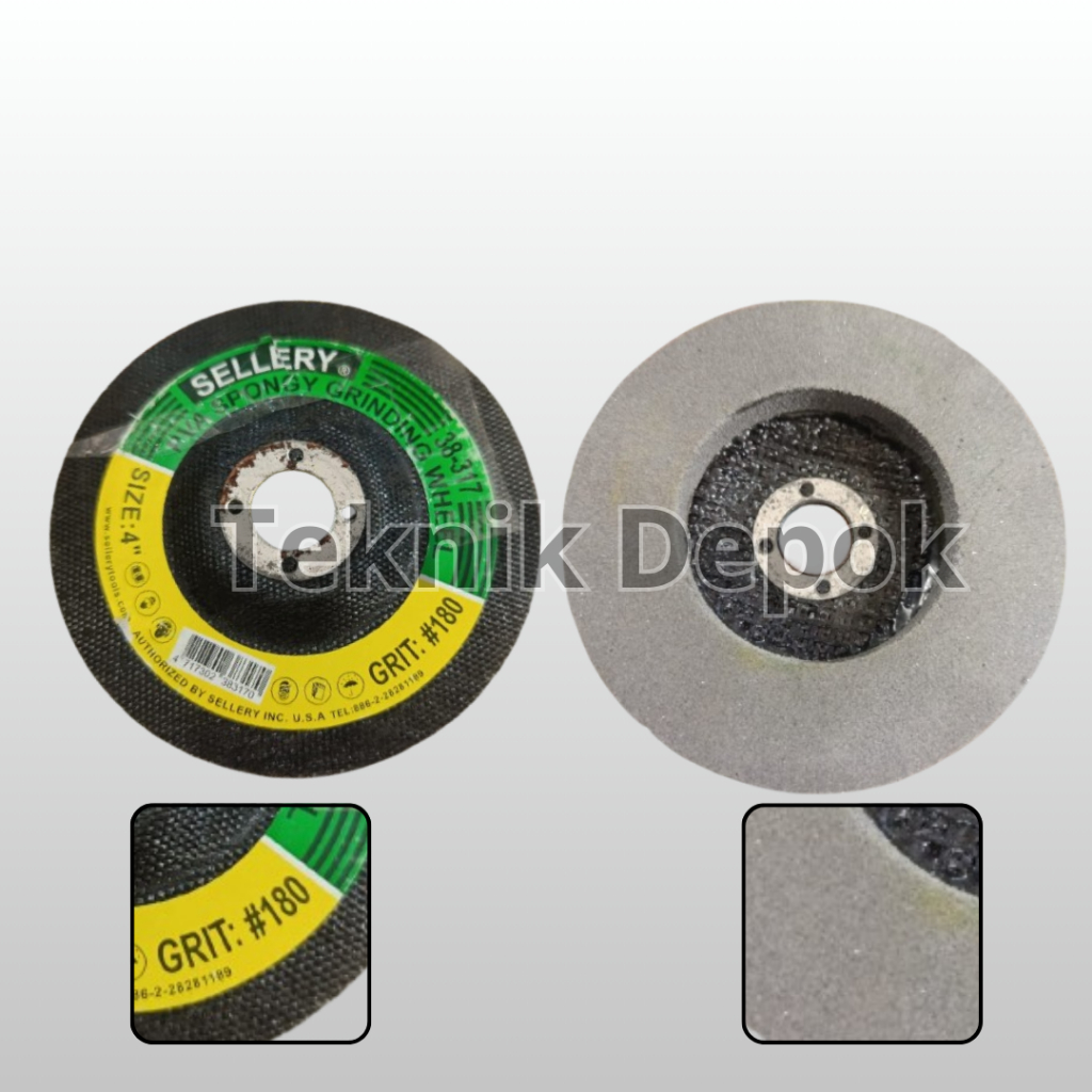 PVA Spongy Grinding Wheel Grit 180 Sellery Gurinda Spons Batu Gerinda Poles 4 inch Grade #180 Diamet