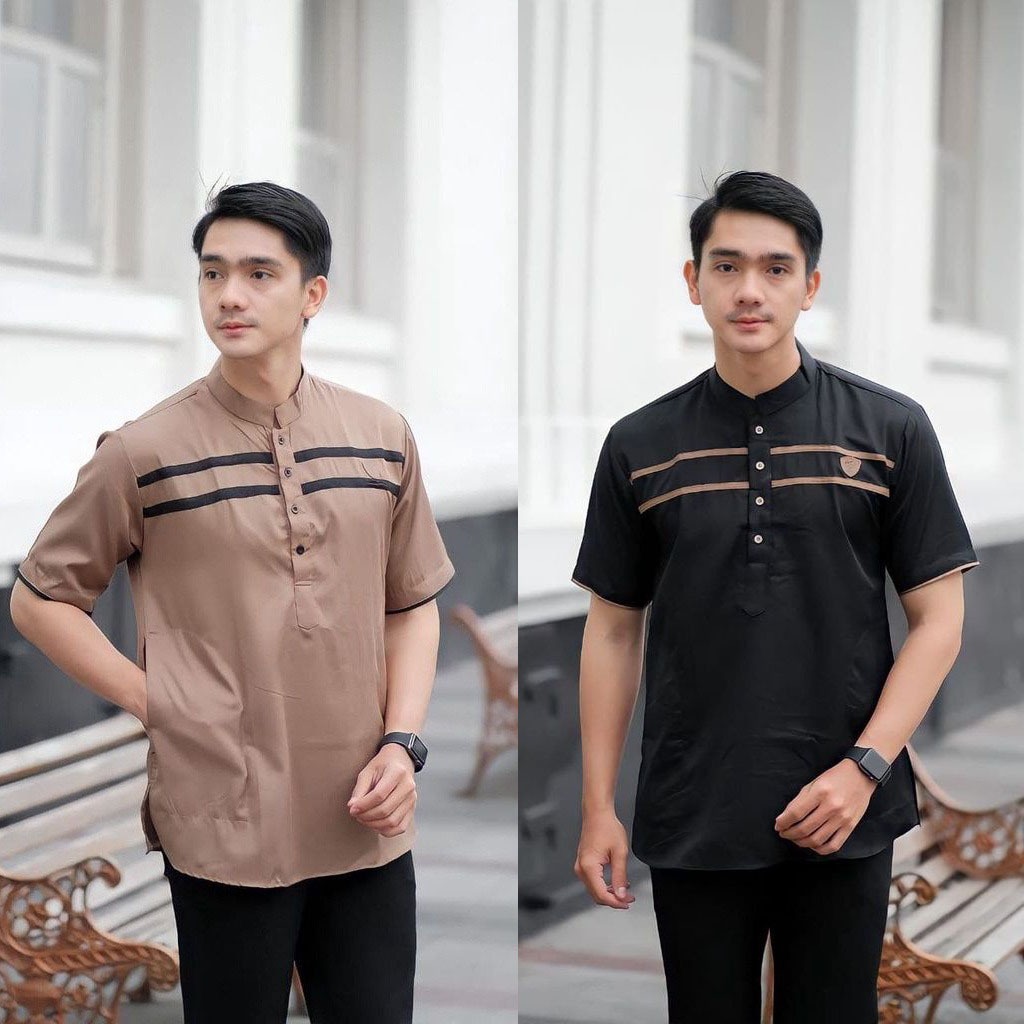 Koko Bordir JASUKE Baju Koko Pria Lengan Pendek Bordir Bahan Katun Polimicro JASUKE Baju Koko Bordir