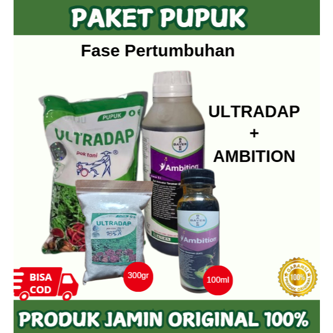 Ultradap Ambition 300gram Paket Pupuk Fase Vegetatif Bubuk dan Cair Kemasan Repack 300 Gram dan 100 