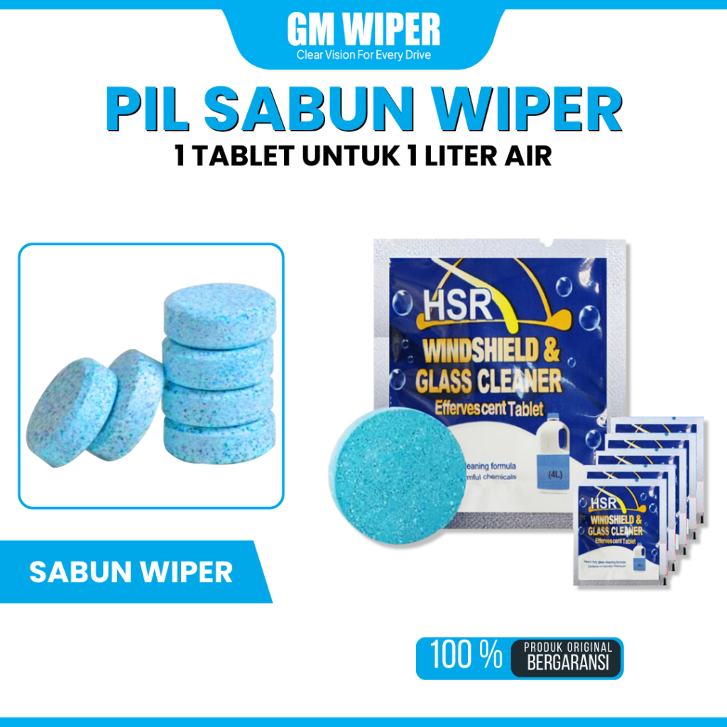 Tablet Sabun Pembersih Wiper Kaca Mobil Pil Obat Jamur