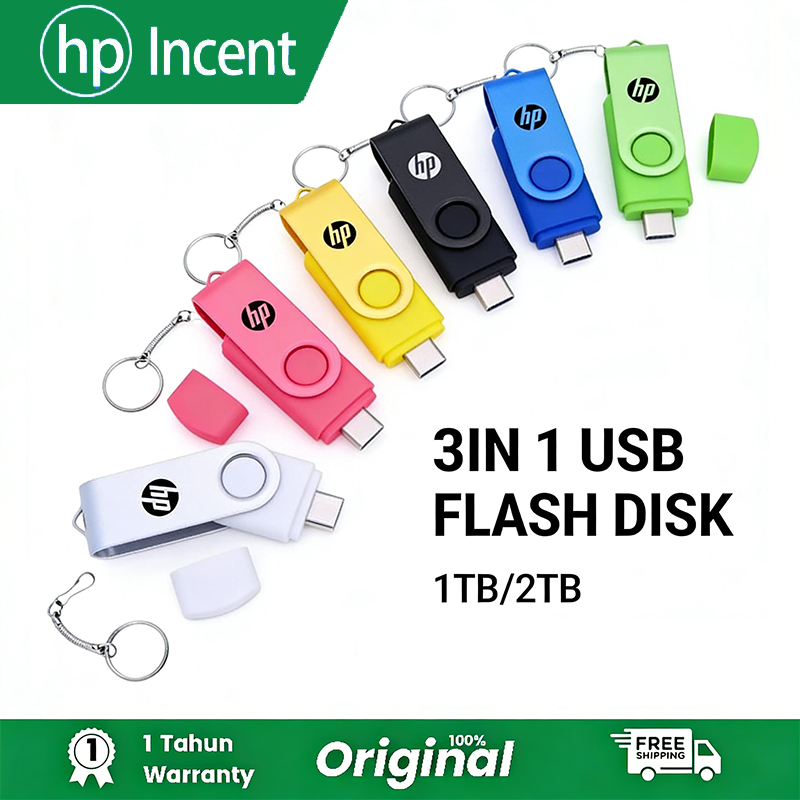 HP Flashdisk OTG TYPEC   USB 32G 1TB  2TB Flash Drive USB 2.0 Metal Flashdis 2TB untuk Ponsel dan La