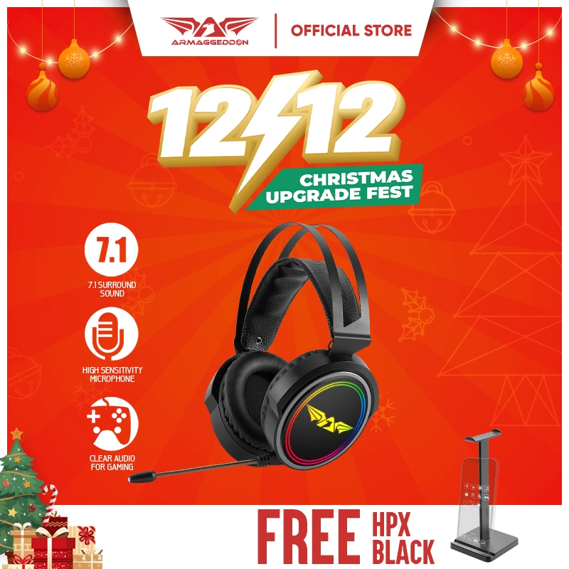 (CUCI GUDANG) Headset Gaming Armaggeddon Nuke 13R Surround 7.1 Gaming Headphone with Microphone For 