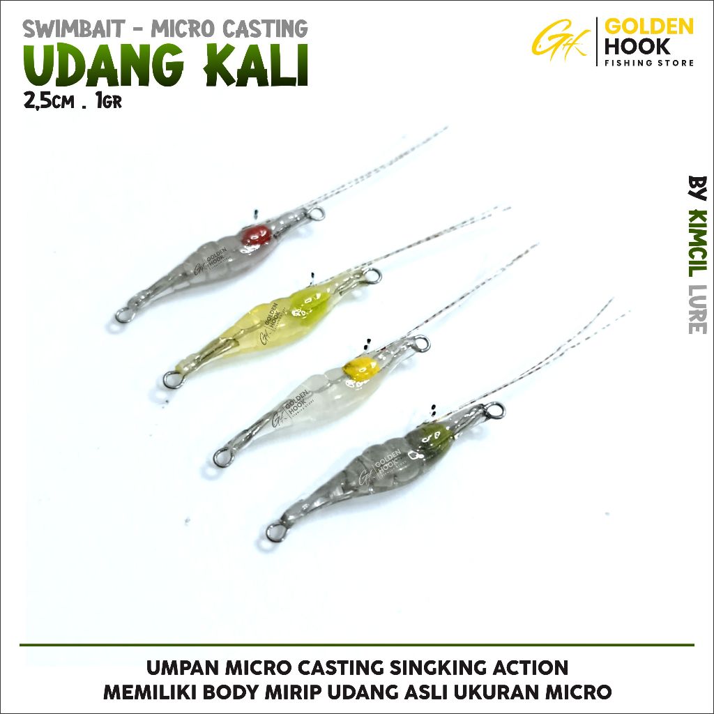 SWIMMER BAIT UDANG KALI MICRO CASTING | UMPAN CASTING BENTUK UDANG | UMPAN GACOR CASTING MICRO