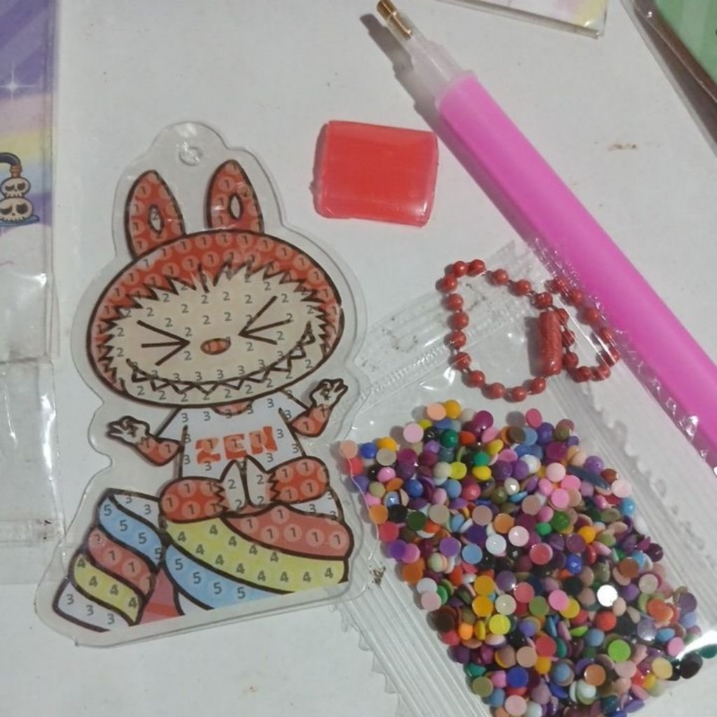Gantungan Kunci Tempel Manik manik DIY
