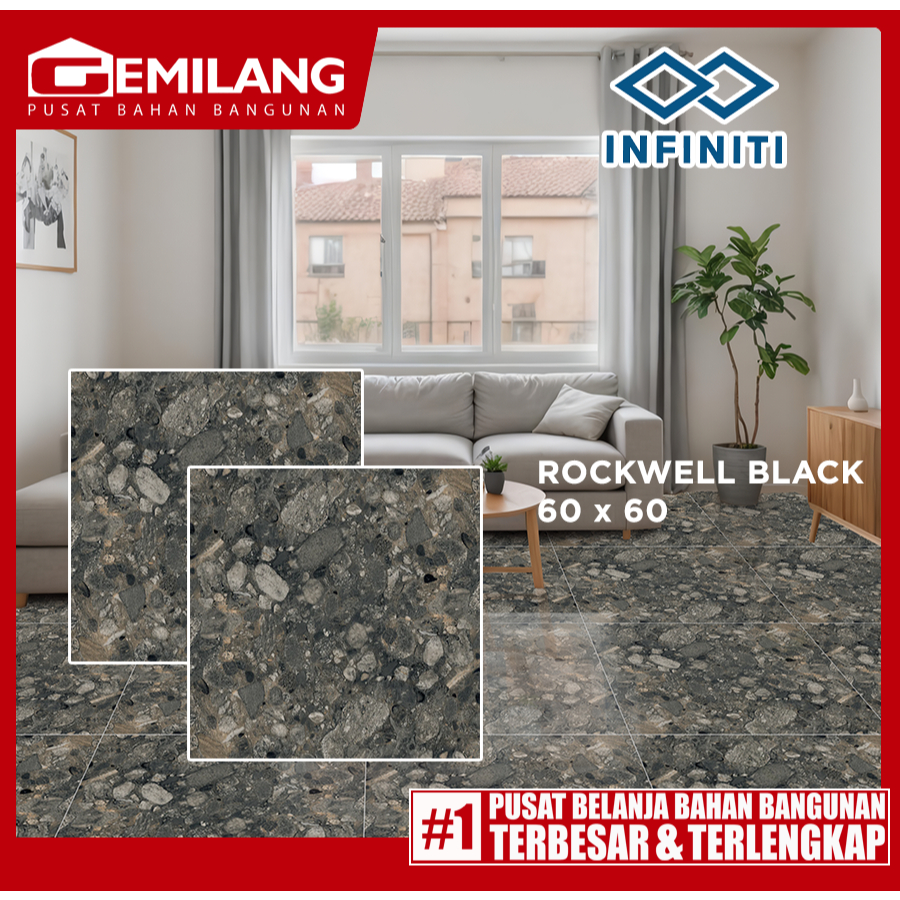 INFINITY GRANIT ROCKWELL BLACK 60 x 60
