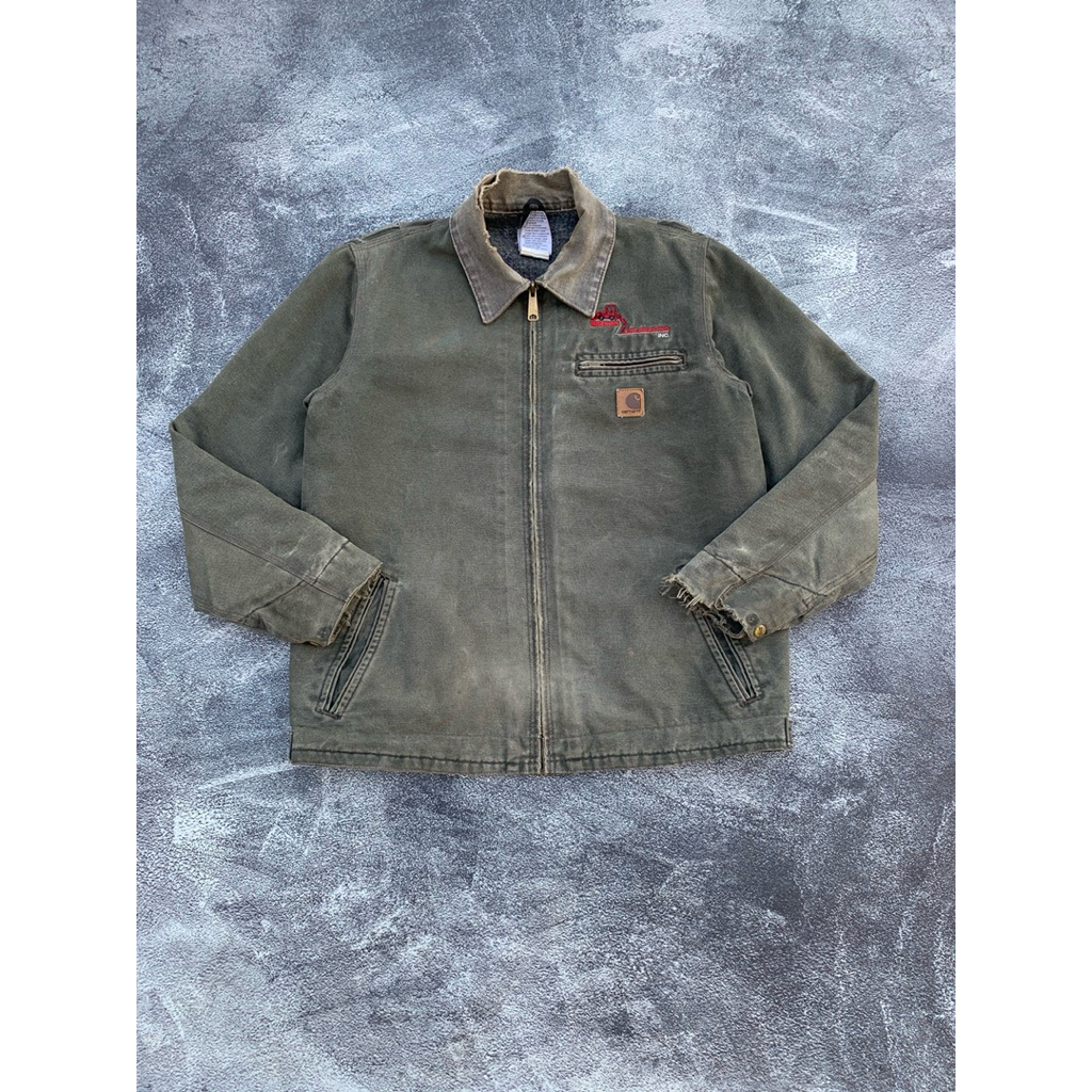 vintage carhartt detroit jacket J97-MOS crazy faded distressed