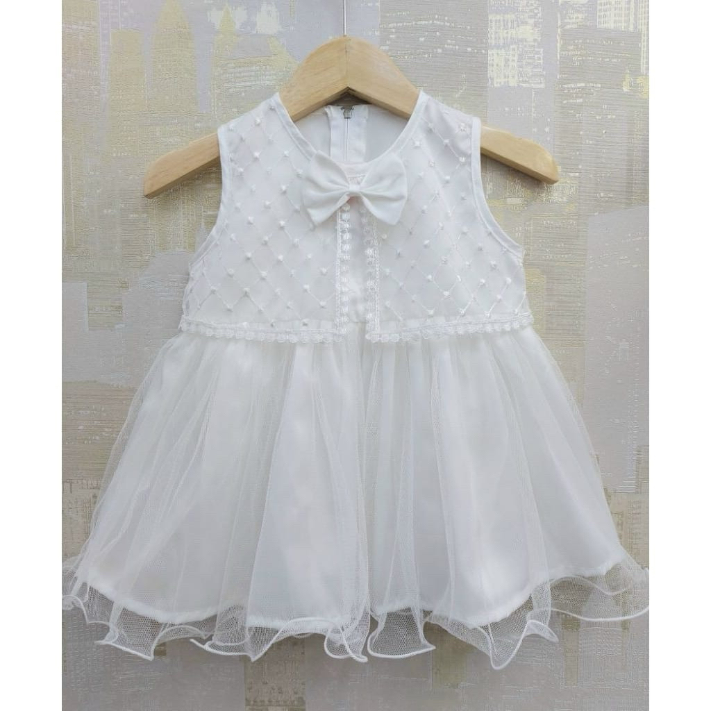 Gaun putih bayi 0-12 bulan, Dress putih bayi gaun anak