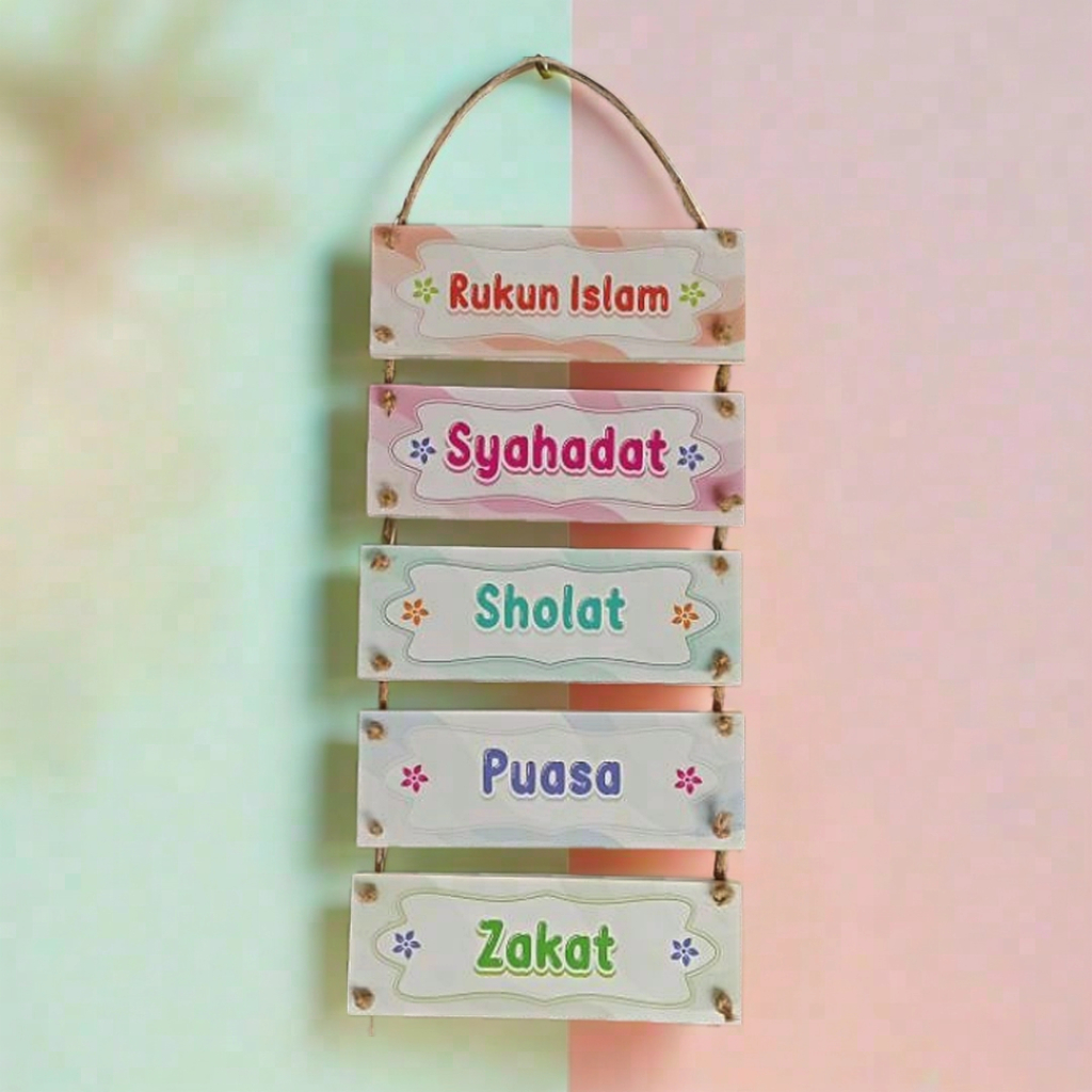 Dekorasi Dinding Aesthetic Tulisan Rukun Islam