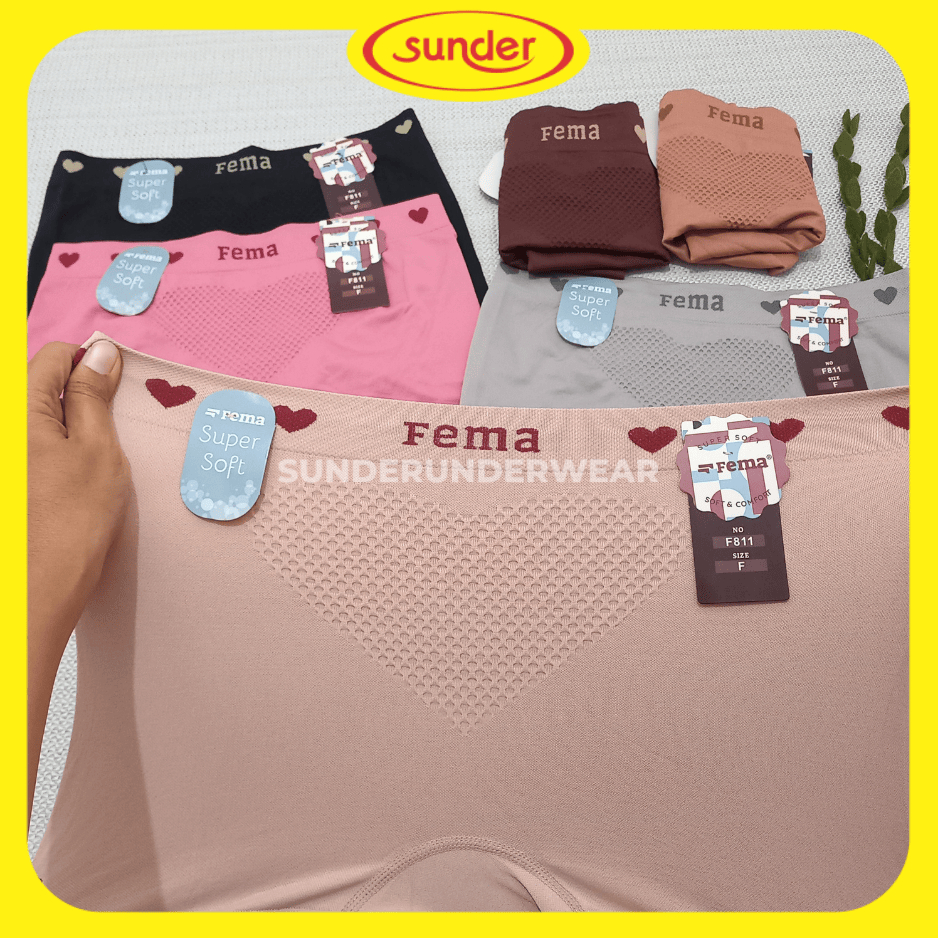 Grosir 6pcs Celana Dalam Boxer Wanita Fema 811 Super Soft Dalaman Cewek Free Size L-XL