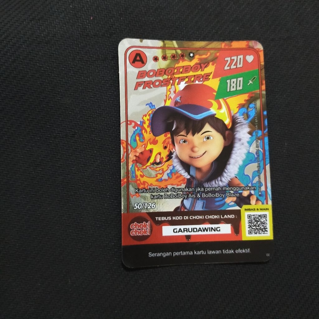 Boboiboy Monsta Galaxy Card Boboiboy Frostfire Ver 2 Choki Choki (Silver)