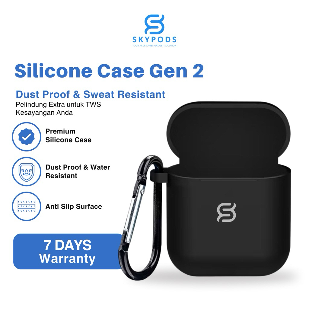 Silicone Case TWS Gen 2 ( Silicone Softcase + Free Hook ) by Skypods Indonesia