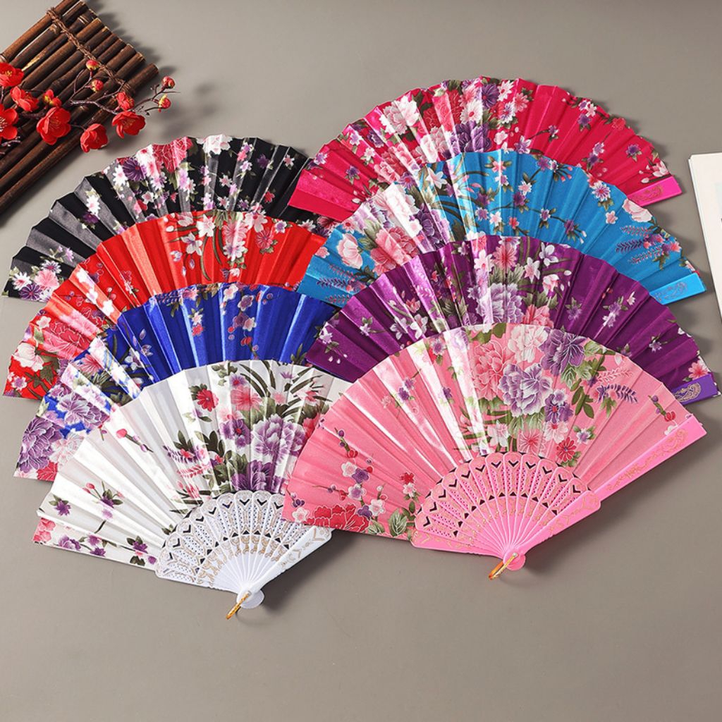 KIPAS LIPAT SATEN JEPANG / KIPAS TANGAN LIPAT JEPANG / KIPAS LIPAT TARI / KIPAS LIPAT SOUVENIR