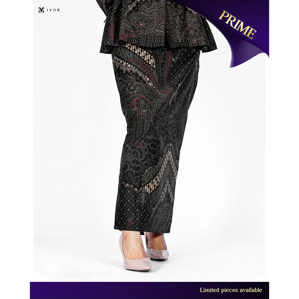 Laskala x IVOR Sandro Skirt Rok Batik Hitam Panjang