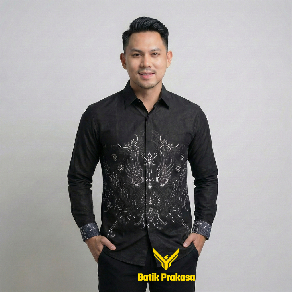 Kemeja Batik Pria 1219 Baju Lengan Panjang Slimfit Lapis Furing Batik Prakasa Motif Gariwa kode Baha