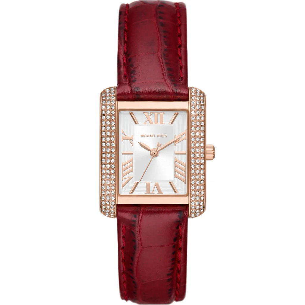 Jam Tangan Wanita Emery MK4689 Red Leather Strap