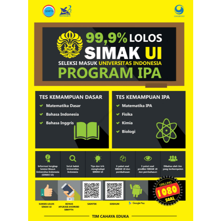 99,9% LOLOS SIMAK UI SELESKI MASUK UNIVERSITAS INDONESIA PROGRAM IPA IDO101
