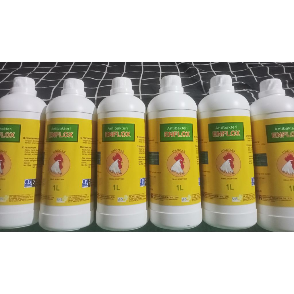 Enflox Antibakteri untuk peternakan unggas 1L kemasan baru