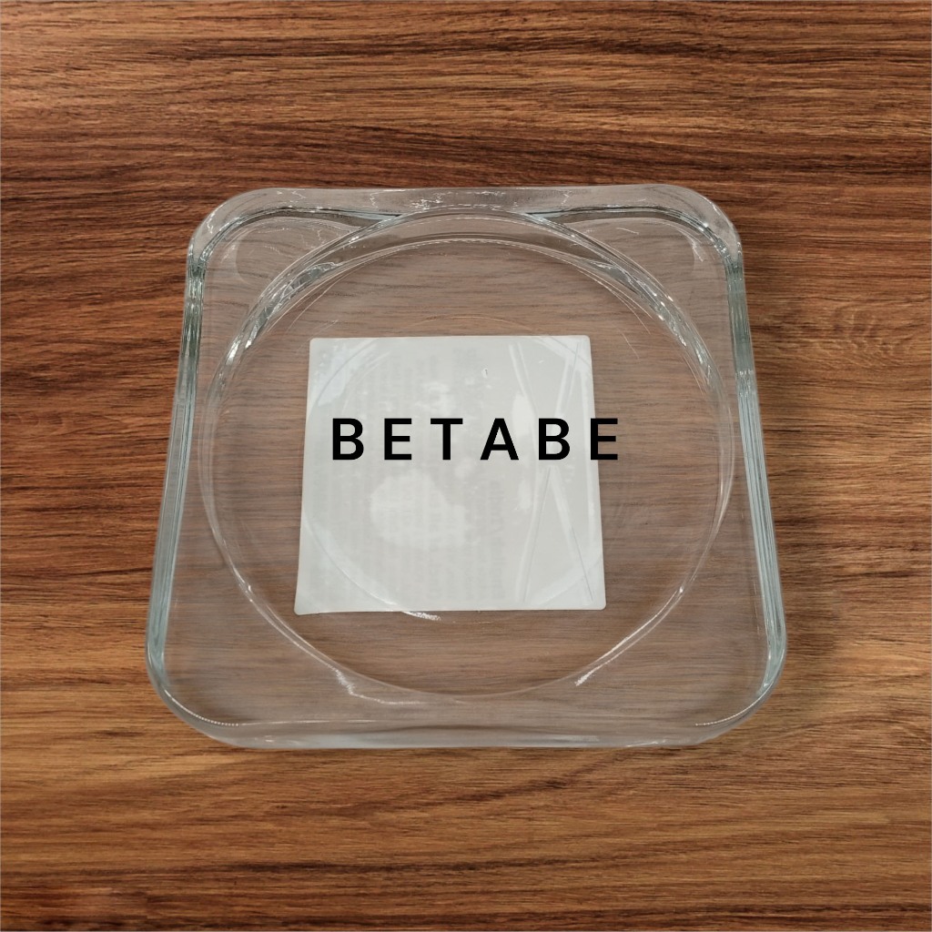 Tempat/Tatakan Lilin/Gelas Bening Polos Model Persegi Bahan Kaca Murah