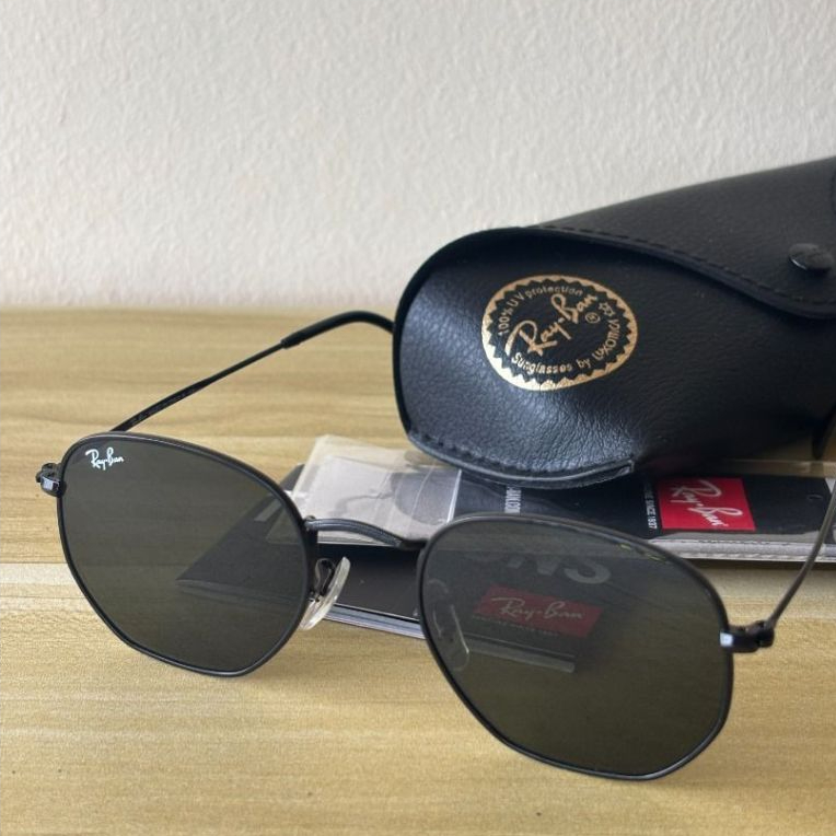 Rayban RB3548N Hexagonal Flat Lens Black Sunglasses Original