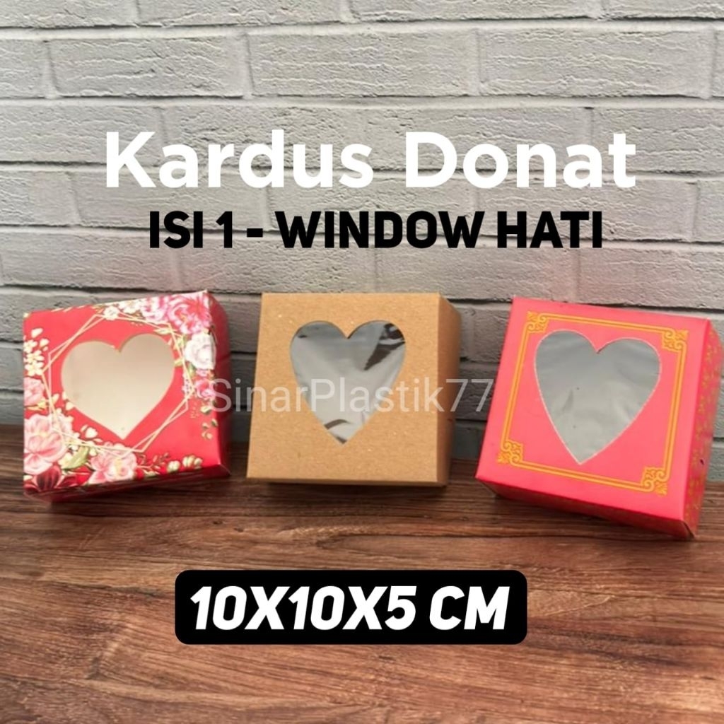 SINAR PLASTIK [100pcs] Kardus Kotak DONAT BAKPAO isi 1 MERAH COKLAT Polos / KOTAK KUE ROTI BAKPO BAK