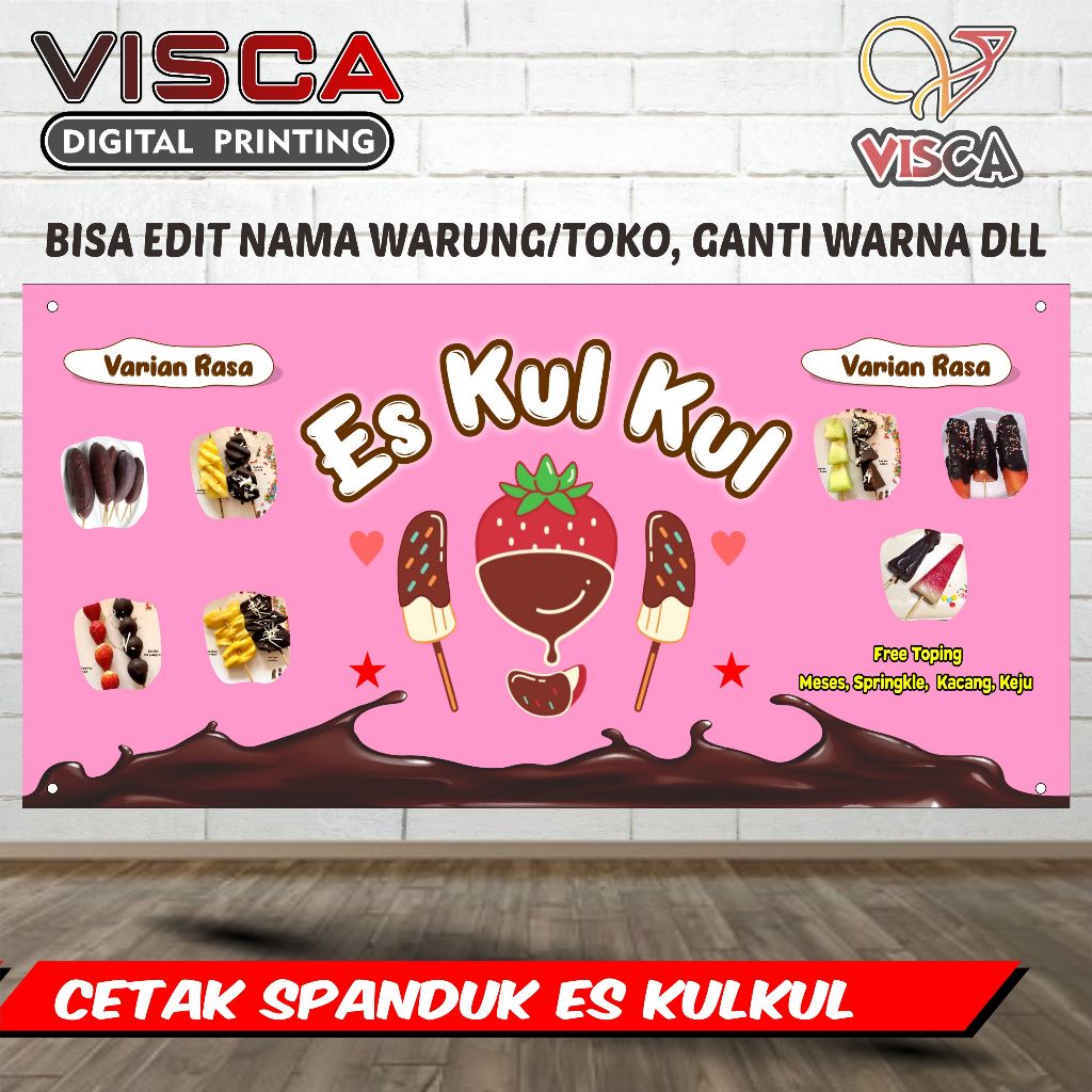 Bisa COD / Ctak Spanduk Es Kulkul / Banner Jualan Es Kulkul