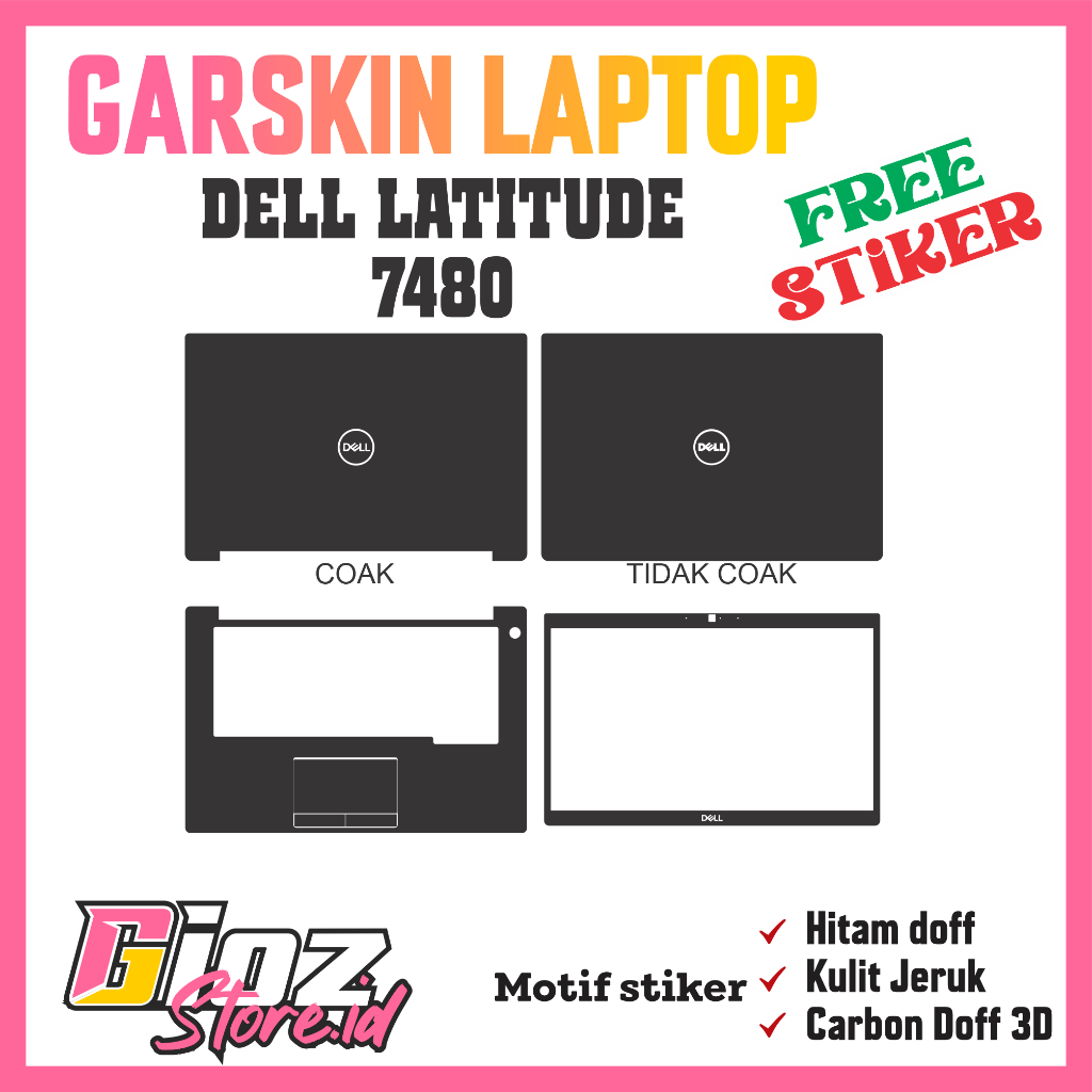 Garskin Laptop Dell 7480 Dell Latitude FREE STIKER HOLOGRAM