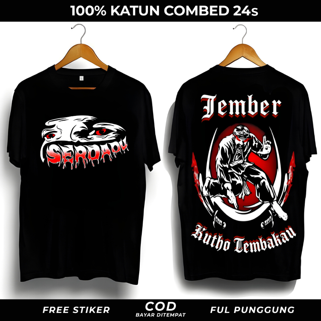 Kaos Serdadu Jember Kutho Tembakao PSHT 24s Tebal Premium Quality Promo Diskon Free Stiker