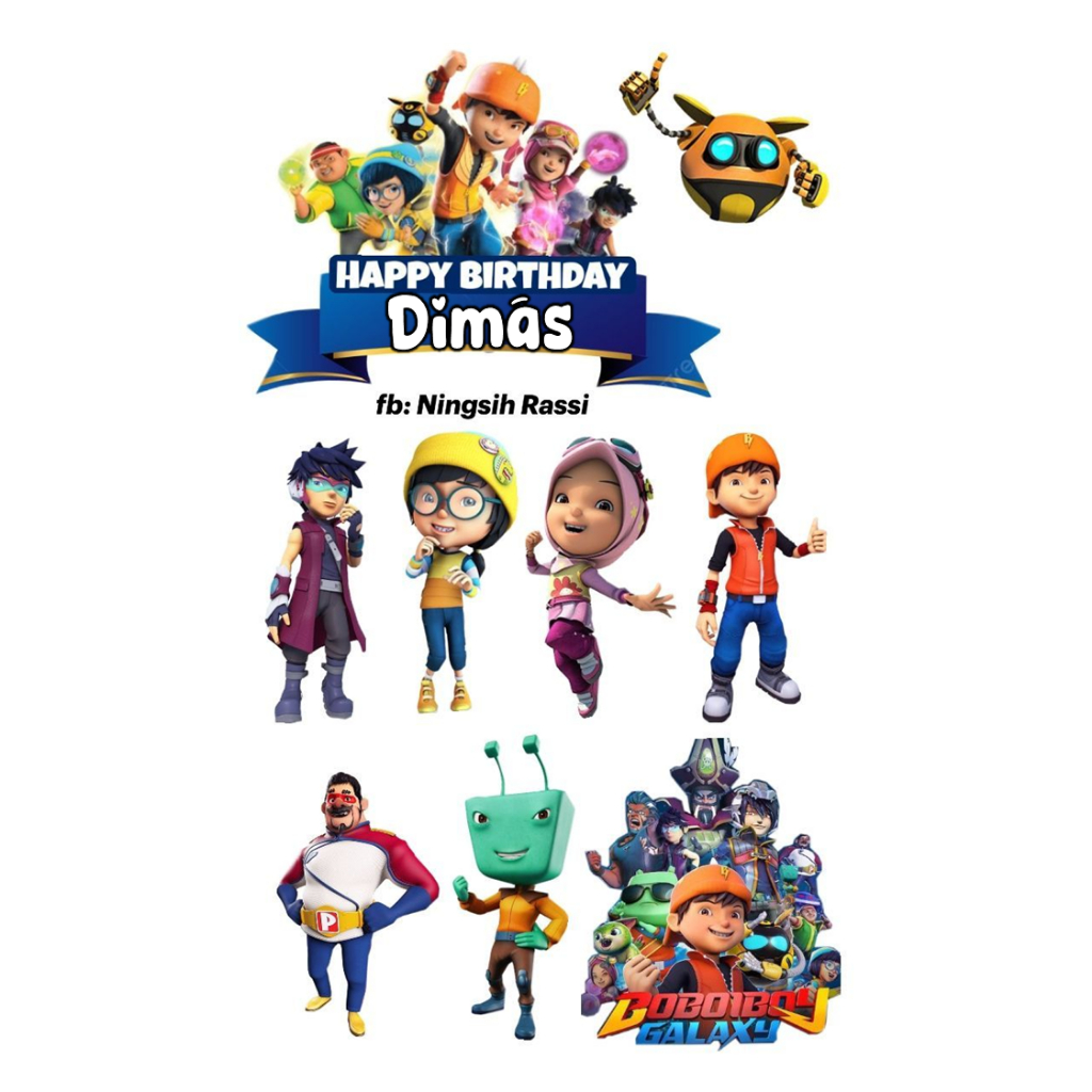 TOPPER BOBOIBOY/ Topper Cake Birthday BOBOIBOY Custom Nama