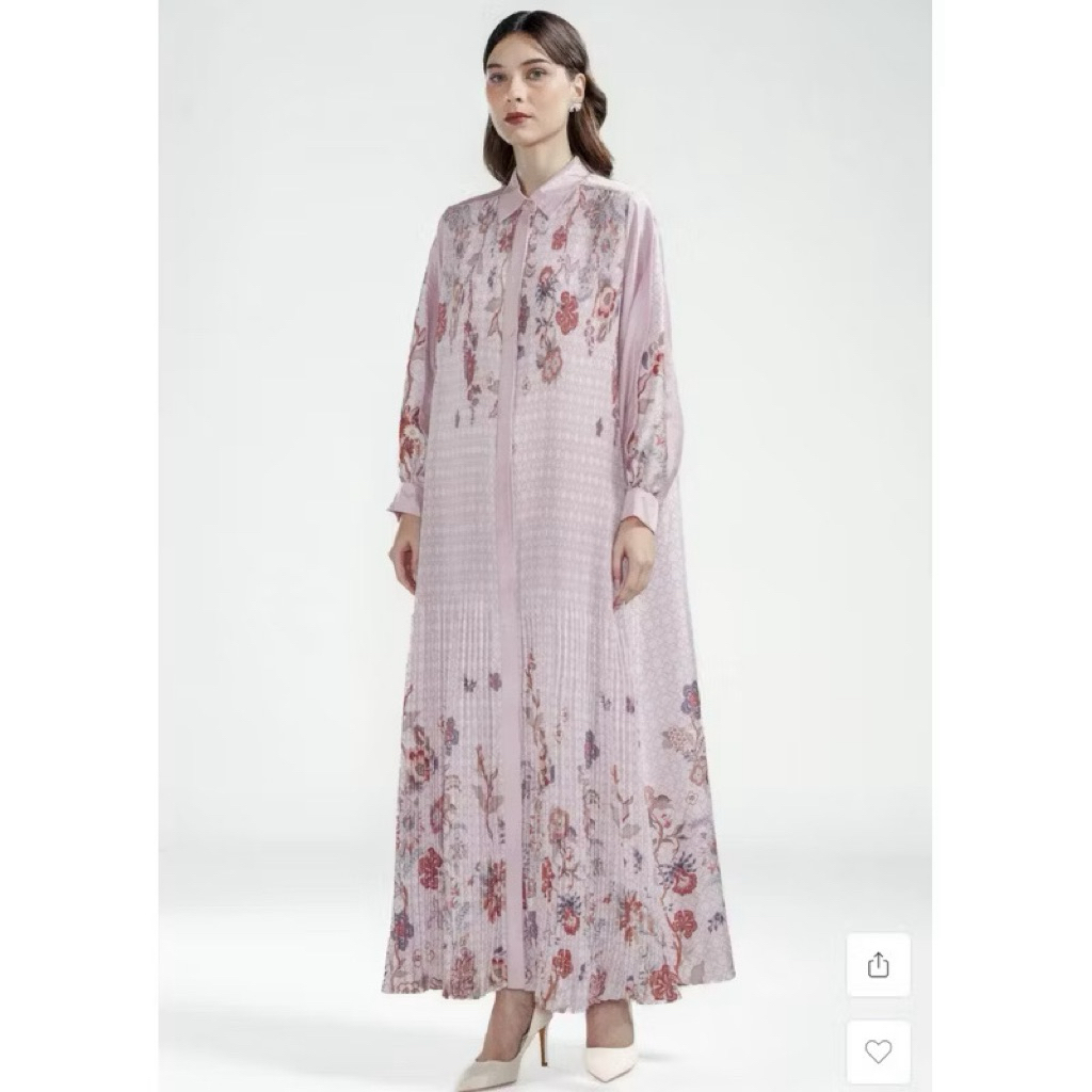 FESTIVE FINESSE PLEATED DRESS - BLUSH BENANG JARUM