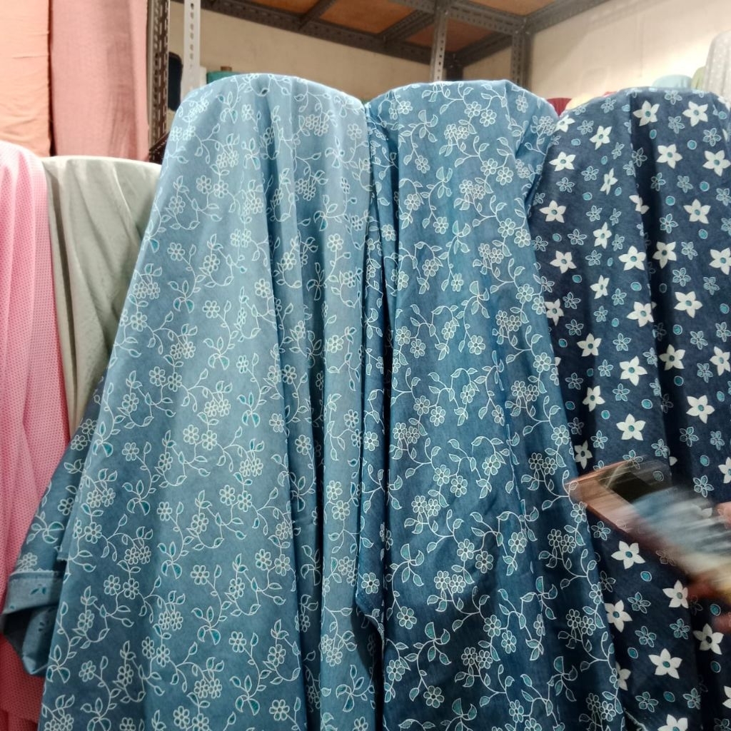 kain jeans motif/katun shof jeans Suir (harga per meter)