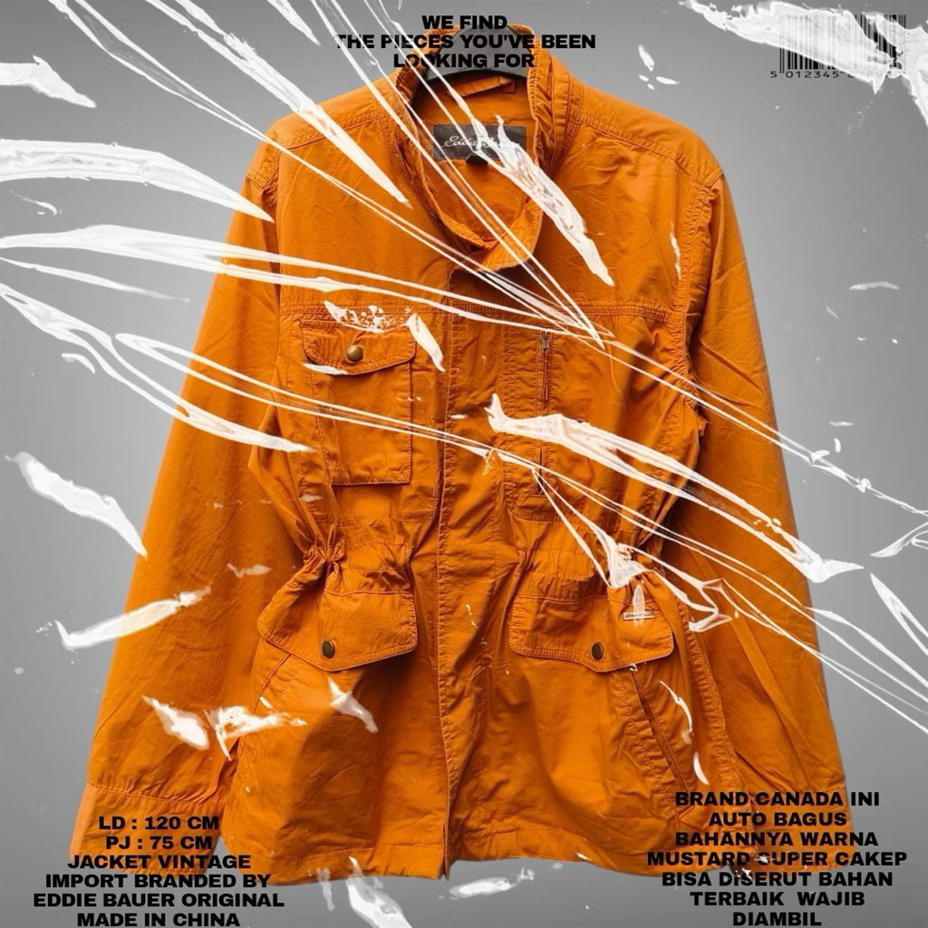 EDDIE BAUER ORIGINAL KOREAN JACKET PARKA PREMIUM/ORANGE PARKA JACKET KOREAN LOOK/ORANGE JACKET PARKA