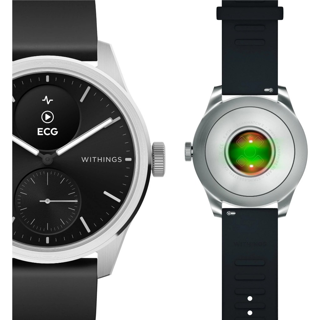 Withings ScanWatch 2 Hybrid Smartwatch 42 mm  - ECG, Temp, Suhu Tubuh , Tidur & Cycle Tracking (30 D