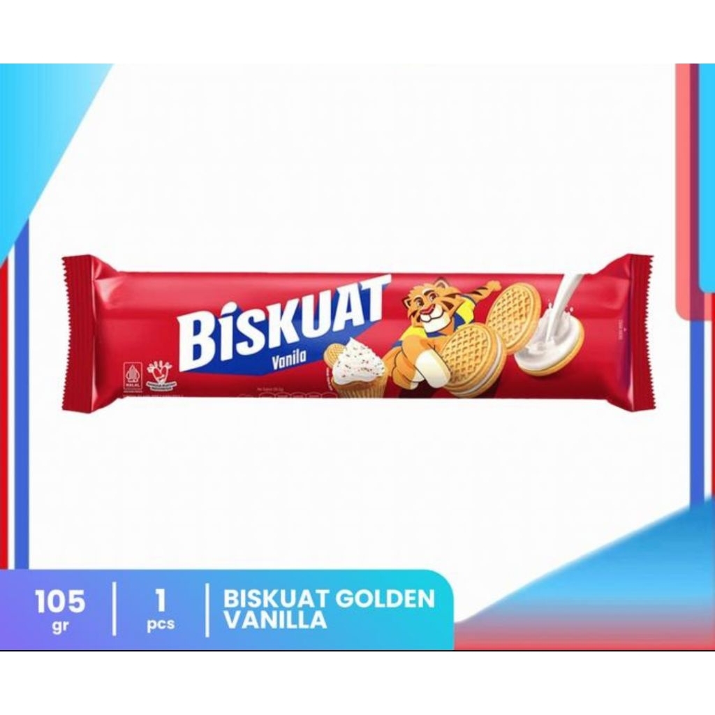 biskuat sandwich vanila atau strawberry 105gr