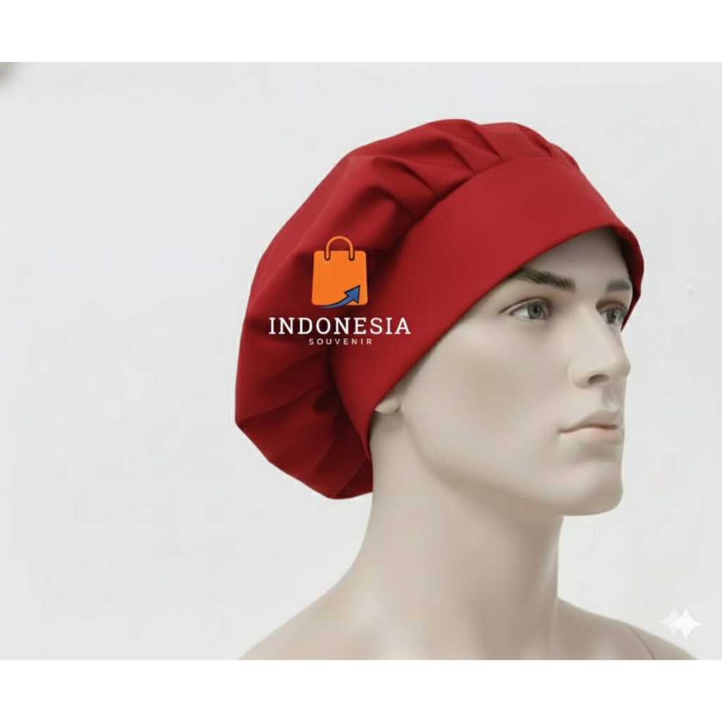 Topi Koki Jamur Katun Allsize Tiga Warna