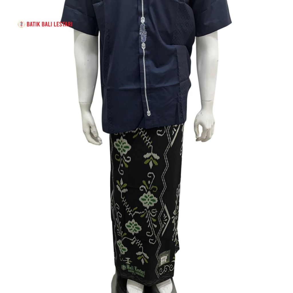 Batik Bali Lestari Sarung Samarinda Harum Cendana Hitam Hijau (SR03011)