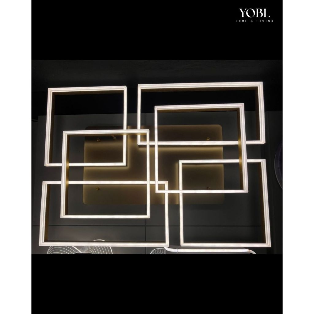 YOBL Lampu plafon ceiling lamp 6 kotak gold