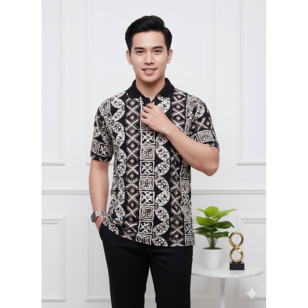 KAOS KERAH BATIK CAP JUMBO PRIA DEWASA UNISEX PREMIUM KAOS BATIK POLO CASUAL KAOS WANGKY BATIK ORIGI