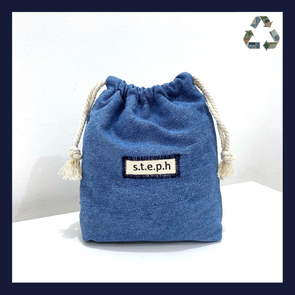 Recycle || Pouch Serut, Pouch Make Up, Pouch Jeans Serut, Pouch Serbaguna