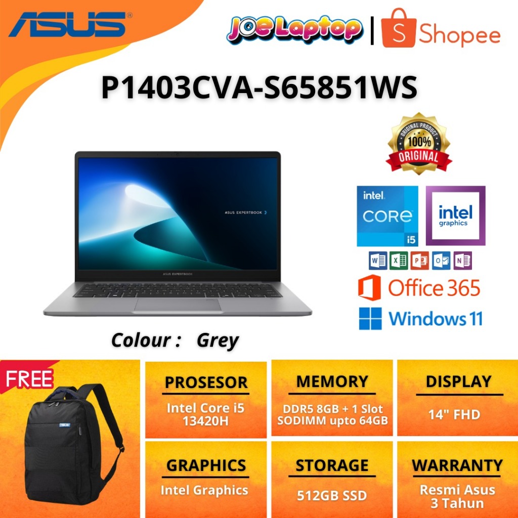 Asus Expertbook P1403CVA-S65851WS Grey i5 13420H Win11 OHS