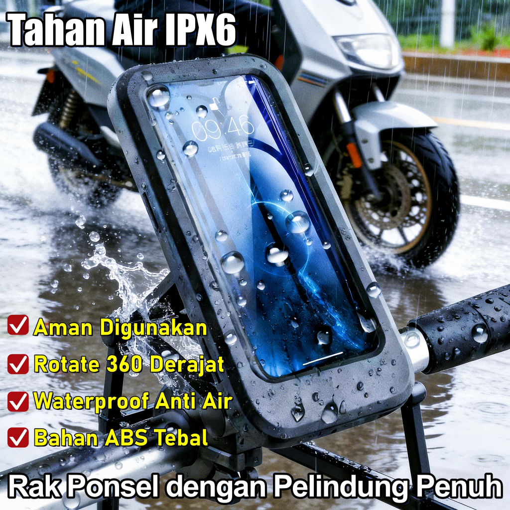 Holder Hp Motor Waterproof Bracket Hp Motor Holder Hp Sepeda Waterproof Anti Air Stand 360 Stand Sep