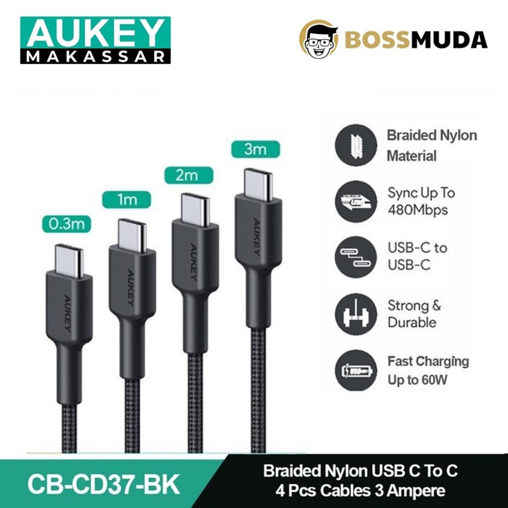 Kabel Aukey CB-CD37 USB C To C 3A - 500867