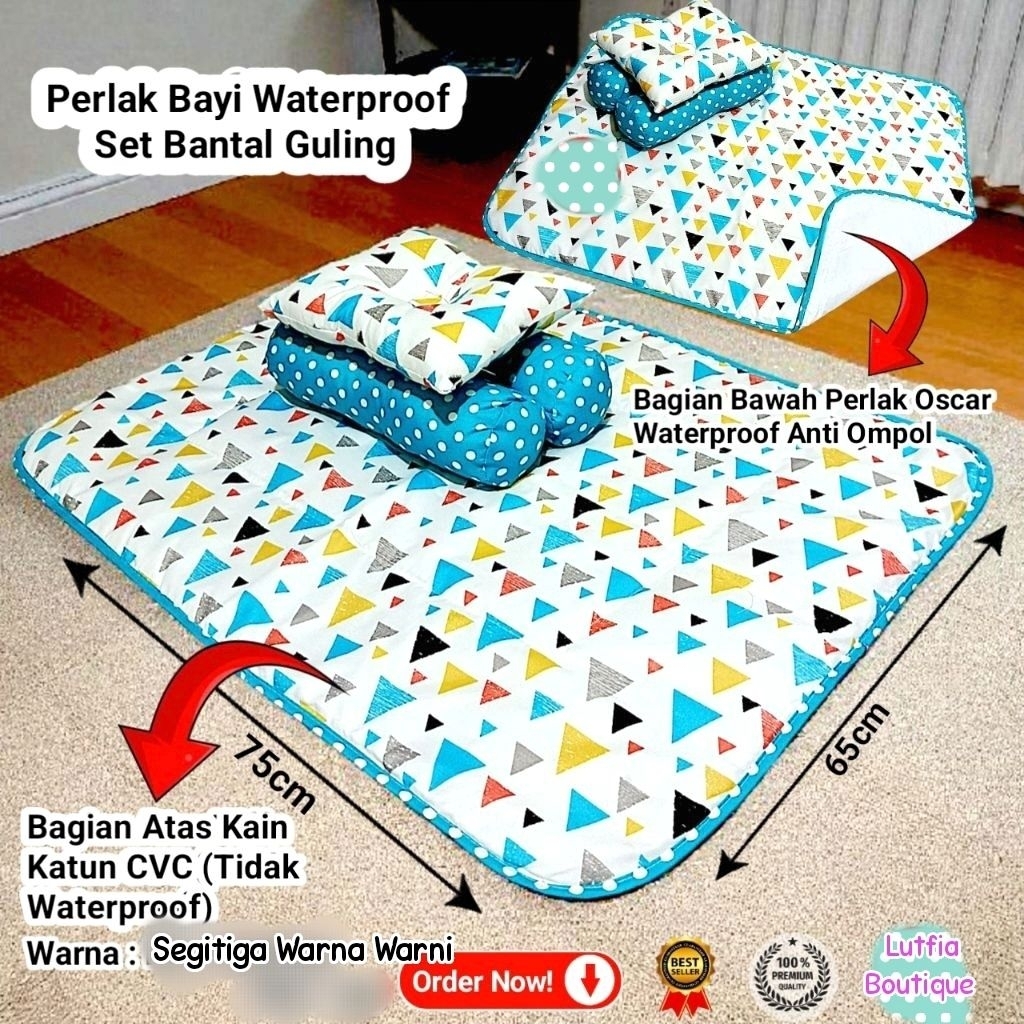 Set Perlak Bayi Waterproof / Set Perlak Bayi Lengkap Bantal Guling Waterproof / Pelak Bayi Set Banta