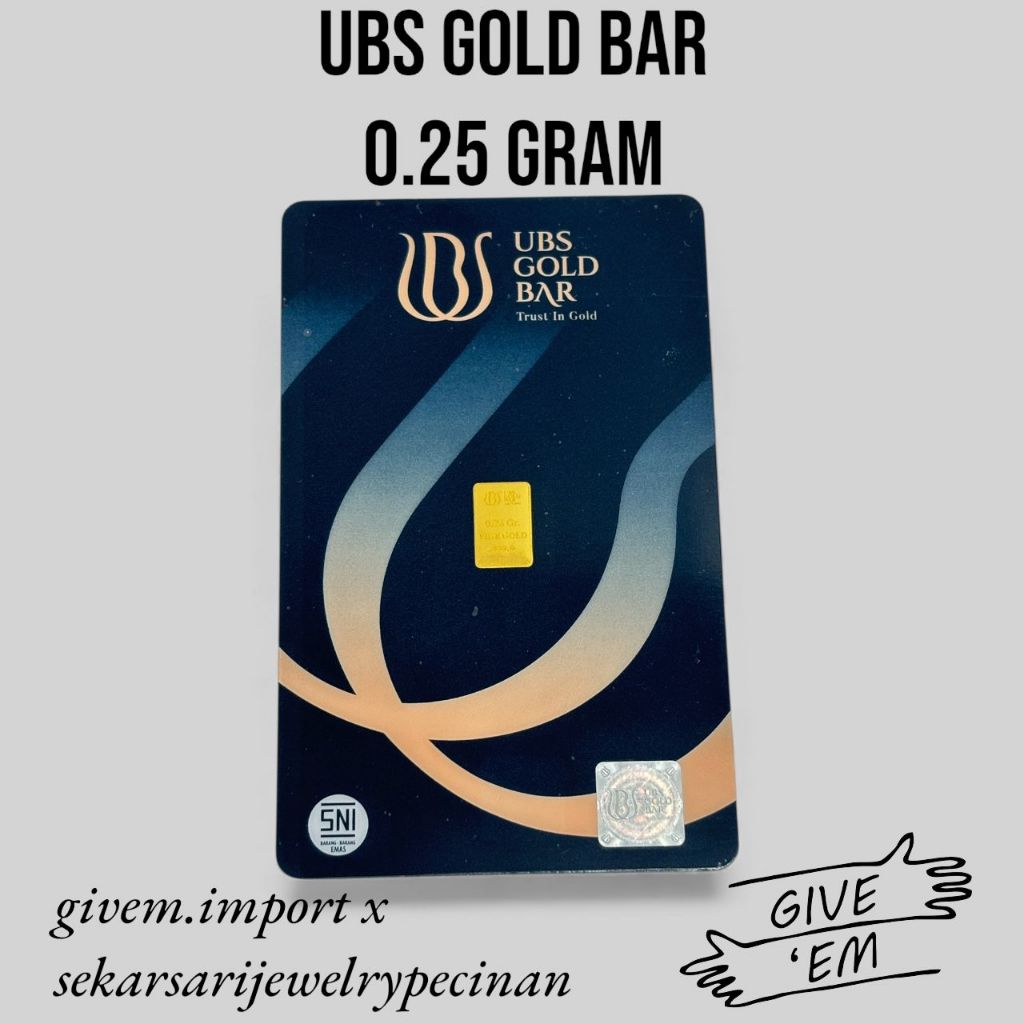 UBS Batik 0.25 Gram Gold Bar Trust In Gold Emas Batangan Certificate Sertifikat Biru Pink 24K 999.9%
